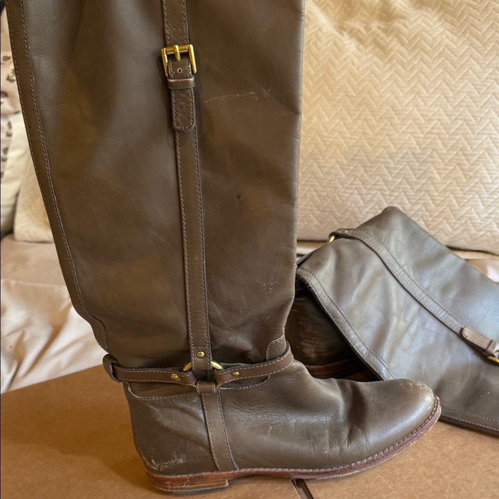 Coach Brown Leather Riding Boots